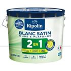 RIPOLIN Peinture blanche pour murs et plafonds - sous-couche intégrée - Blanc satin - 10 L