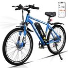 RCB Vélo Électrique 26 Pouces E-Bike Urbain Adulte,Moteur 250W,Batterie 36V/10.4Ah,7 Vitesses,Contrôle APP-Bleu