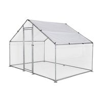 Enclos pour poulailler 6m² - Babette - Volière en acier galvanisé. bâche de toit imperméable et anti UV. porte avec loquet. enclos
