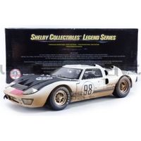 Voiture Miniature de Collection - SHELBY COLLECTIBLES 1/18 - FORD GT 40 Mk II - Winner Daytona 1966 - Dirty Version - White / Black