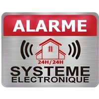 Autocollant alarme système électronique logo 771-2 imitation INOX lot de 12 stickers --2 - Taille : 4 cm