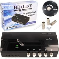 ANTENNE HD-Line Amplificateur terrestre TNT 4 Voies UHF VHF Gain 25dB - Amplifier et repartir Le Signal TNT HD-Line 14 AMPI31