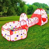 Tente de Jeu pour Enfants Bébé Piscine à boules avec Tunnel 3 pièce Tente des enfants Maison de Jouet