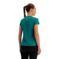 T-shirt de running femme Macron Start FCB Sheila - bleu émeraude/bleu émeraude - S - imprimé zèbre