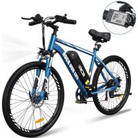 Vélo électrique RCB E-bike 26" - 7 Vitesses Max 25km/h - Batterie amovible 36V 12 Ah 250W - RK15-Bleu
