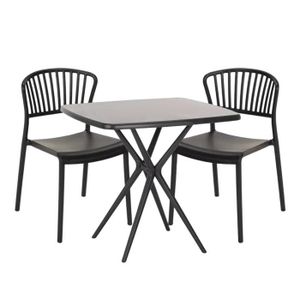 Ensemble table et chaise de jardin Ensemble table et chaises REDZEPI - Noir - Design 