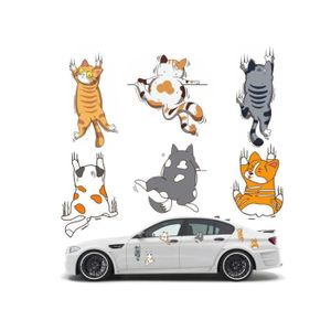 Agiferg Chats mignons dessin animé décalcomanie voiture autocollants  autocollant réfléchissant chats autocollant décoratif autocollant pour  voiture vélo électrique Scooter 3 pièces 