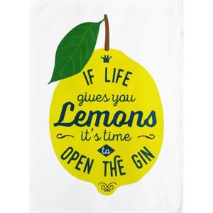 GIN If Life Gives You Lemons, It'S Time To Do Open The Gin - Large Cotton Tea Towel By[n2121]