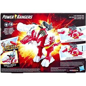 FIGURINE - PERSONNAGE POWER RANGERS - Battle Attackers Dino Fury Zord champion tyrannosaure - Figurine électronique - pour enfants - dès 4 ans