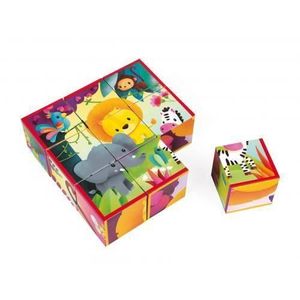PUZZLE Puzzle Kubkid 9 cubes Animaux de la Jungle - Janod