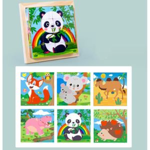 PUZZLE Puzzles en Bois Enfant, 6 en 1 3D Puzzle Cube Anim