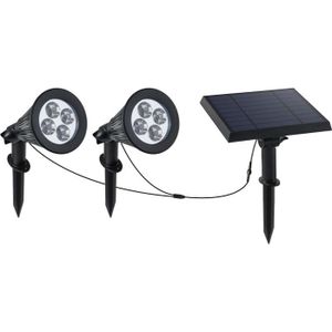 SPOT D'EXTÉRIEUR  Spot solaire LED - LUMI JARDIN - Family Spiky - 3 W - Blanc froid - PVC - Noir