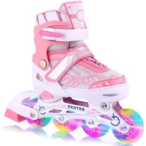 Roller Enfant Fille Patin a Roulette Fille Rollers Quad Avec 8 Roues  Lumineuses, 7445046545536