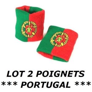 DRAPEAU - BANDEROLE LOT 2 BRACELETS PORTUGAL PORTUGAIS Poignet éponge 