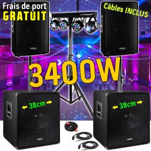 PACK SONO PACK SONO 181815 3400W ENCEINTES BMS15 + Supports 