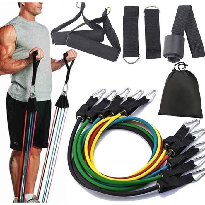 Elastique musculation,Barre de résistance élastique en Latex pour  l'entraînement musculaire,barre de - 250LBS Bands Set - Cdiscount Sport