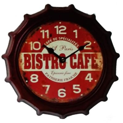 Horloge pendule vintage m tal rouge Cdiscount Maison