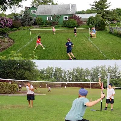 Achda Filet de badminton pliable pour tennis, badminton, volley-ball,  pickleball et même football, filet de badminton réglable pour enfants et