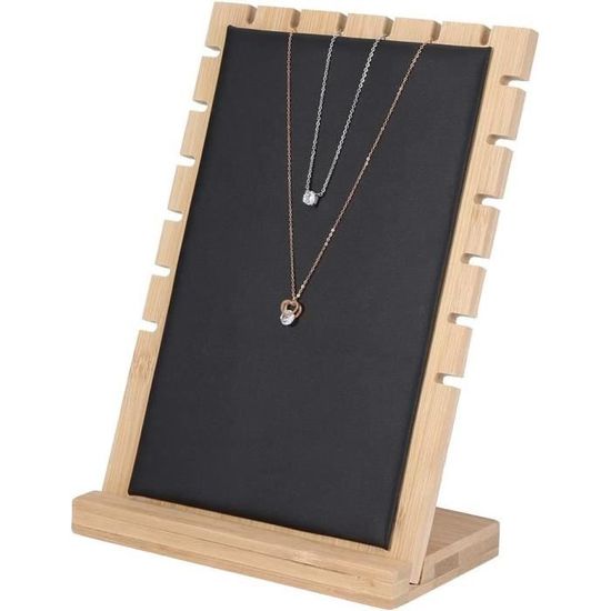 Présentoir à Bijoux En Bois & Velours - 12 Emplacements Collier/Bracelet | WANTOUTH