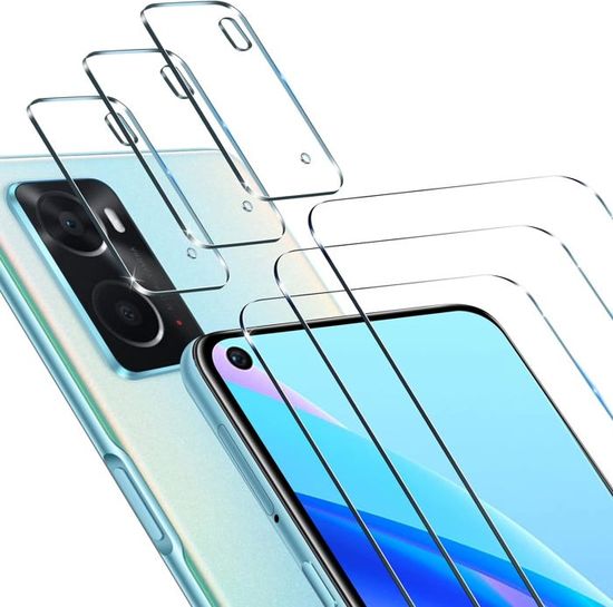 Protection écran Verre Trempé Pour Oppo A16 - Bord Noir, Anti-rayures, Sans Bulles, Facile à Poser
