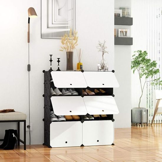 Meuble à Chaussures en Plastique 5 Niveaux, Étagères à Chaussures