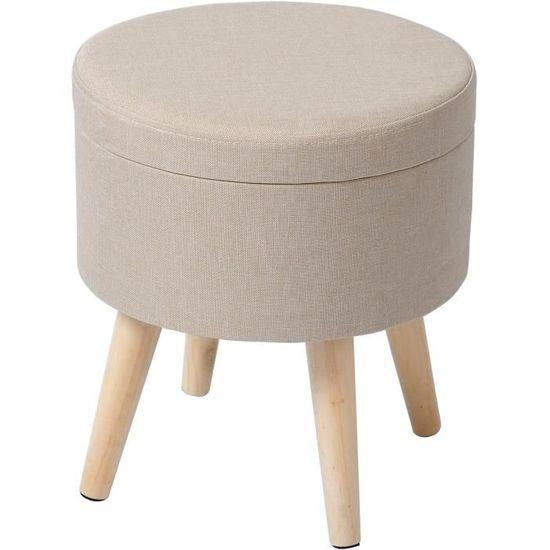 Suhu Ottoman Pouf Repose Pied Rond Pouffe Tabouret Coffre De Rangement En Tissu Linge Tabourets Avec Couvercle Bas Design De Salon Pieds En Bois Massif Gris Suhu Ottoman Pouf Repose Pied Rond Pouffe Tabouret Coffre De Rangement En Tissu Linge Tabourets Avec Couvercle Bas Design De Salon Pieds En Bois Massif Gris
