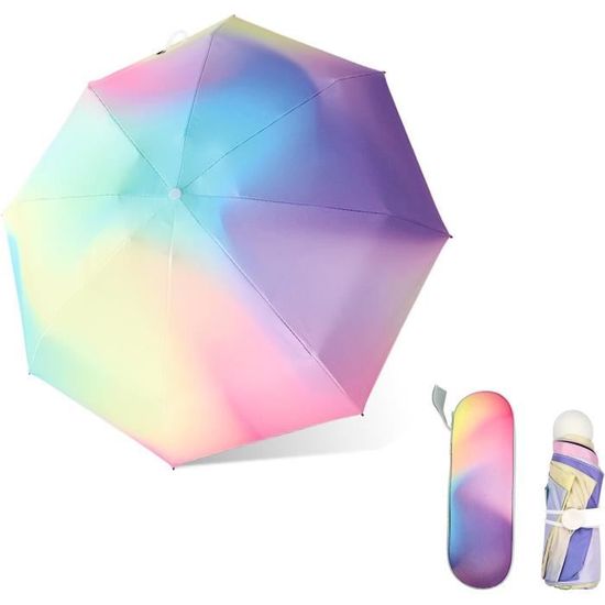 UHETLET Mini Parapluie Pliant Résistant Au Vent Anti-UV - Compact Voyage Poche