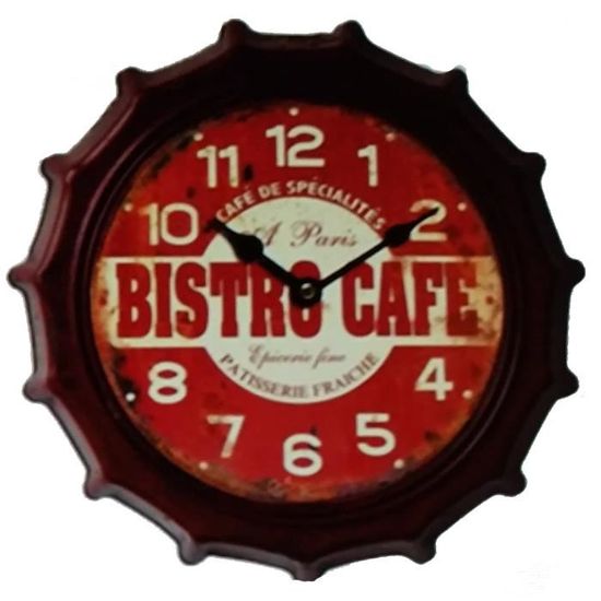 Horloge pendule vintage m tal rouge Cdiscount Maison