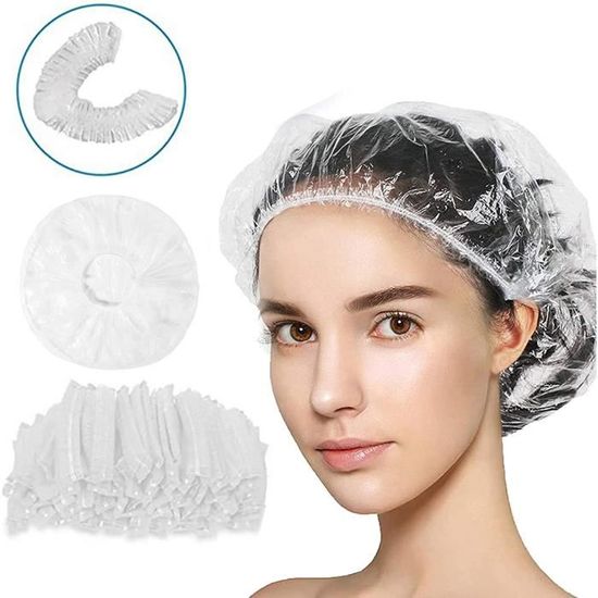 MFB Provence ® - Charlotte plastique par 100 - Bonnet de douche - Bonnet de  bain imperméable
