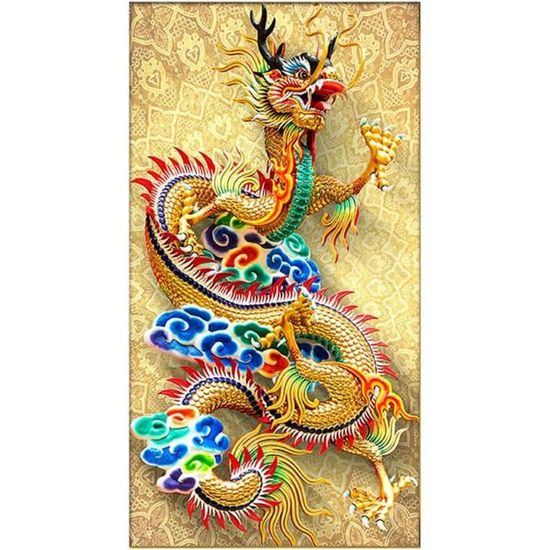 WOWDECOR Diamond Painting Complet, Dragon Animaux Jeu De Pouvoir Étoile Diamant Painting DIY 5D Mosaïque Peinture Numéro Point De Croix