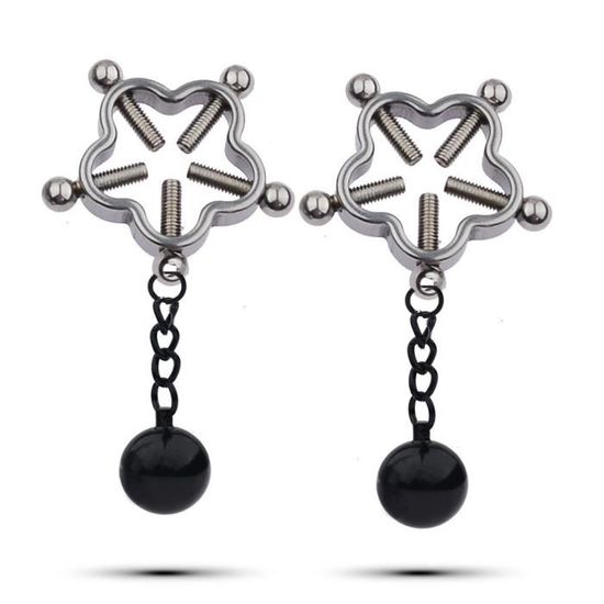 Pince-clips à Seins Avec Franges En Cuir Noir Pour Jeux SM Et Soumission