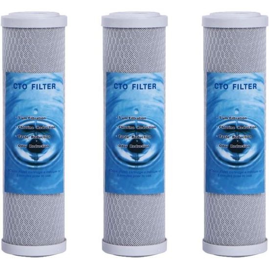 3x AquaHouse AH-CTO5 Cartouches De Filtre à Eau En Bloc De Carbone De