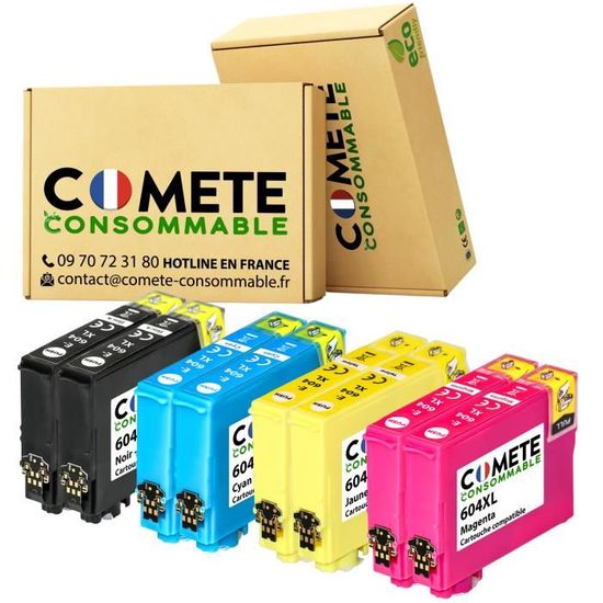 COMETE - 604XL - 5 Cartouches Compatibles avec Epson 604 ou 604 XL
