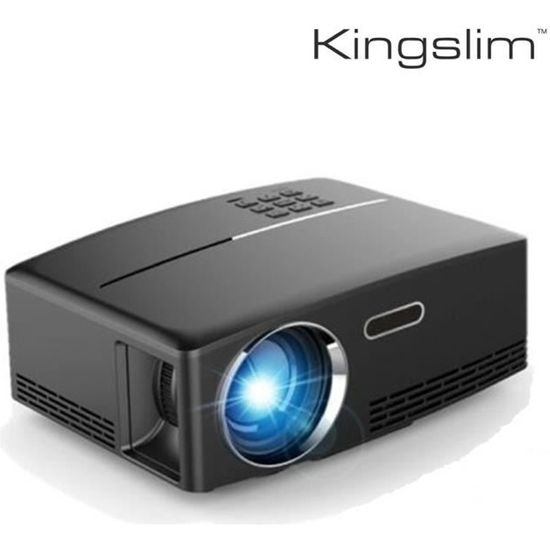 Vidéoprojecteur WiFi 4K 3D Full HD 1080P LED Projecteur Maison Théâtre AV/TV/USB/HDMI 8G  Maison Cinéma -KINGSLIM
