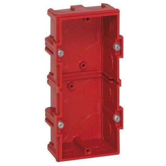 LEGRAND Boîte de maçonnerie Batibox carrée - 2 postes - 40 mm - rouge