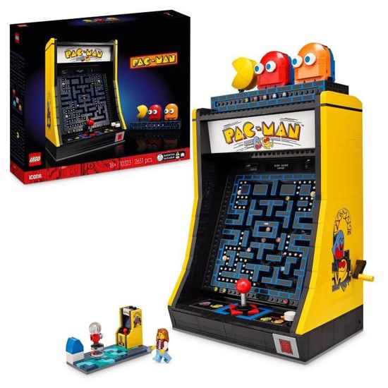 LEGO® 10323 Icons Jeu d’Arcade PAC-MAN, Maquette pour Adultes à Construire, Machine de Jeu avec des Personnages