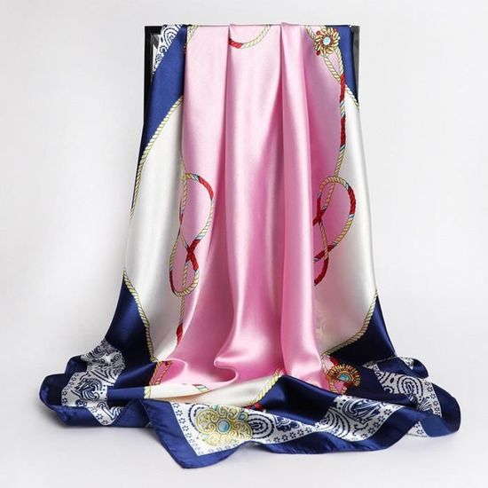 FAIRYGATE Foulard Femme Grand Carré 160x50cm - Écharpe Soie Chiffon Élégante Et Chaude B72
