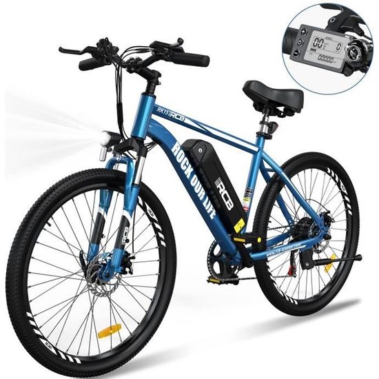 Vélo électrique RCB E-bike 26" - 7 Vitesses Max 25km/h - Batterie amovible 36V 12 Ah 250W - RK15-Bleu