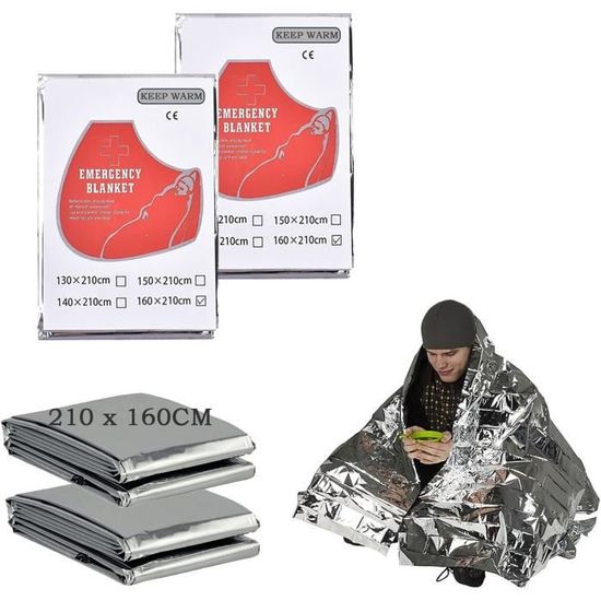 Lot De 3 Couvertures De Survie – 210x160 Cm – Extra Large – Réutilisables
