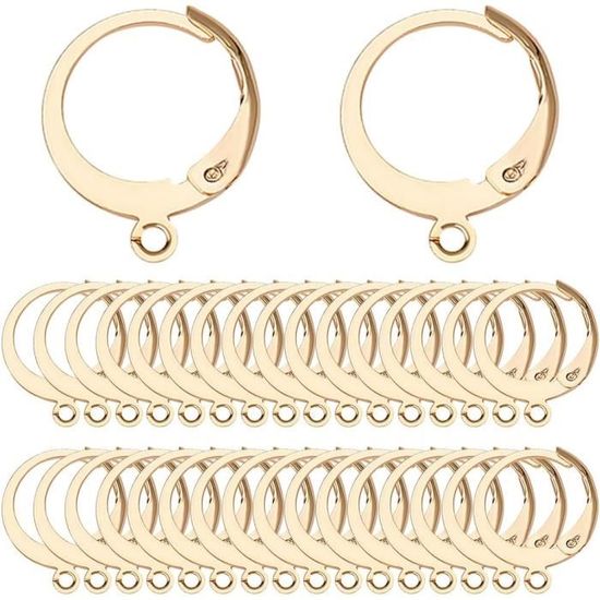 SUNNYCLUE 1 Boîte De 100 Crochets De Boucles D'oreilles En Acier Inoxydable 304, Crochets De Boucles D'oreilles En Forme De Poisson, Fils De Boucles D'oreilles Argentées, Crochets D'oreilles Français