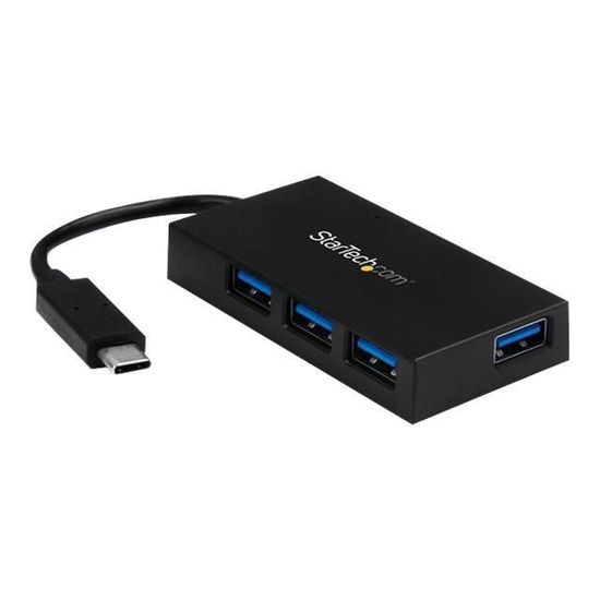 STARTECH Hub USB 3.0 compact à 4 ports - USB-C vers 4x USB-A - Concentrateur USB Type-C avec adaptateur d'alimentation inclus