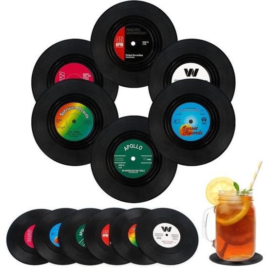 Lot de 6 dessous de verre vinyle Dabba