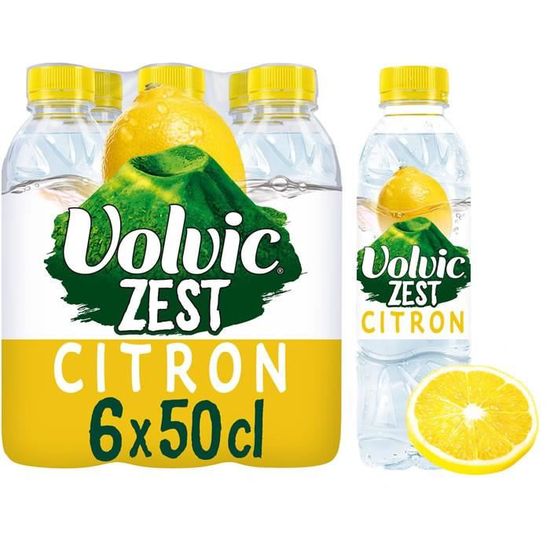 VOLVIC : Eau minérale naturelle aromatisée au citron 6 x 50 cl ...