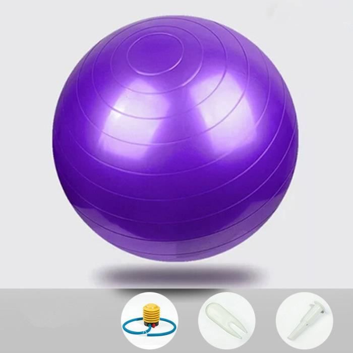 Yoga Ballon de gym Violet de diamètre 75cm,livré avec une pompe,Pilates Matériel de conditionnement physique,Balle de fitness