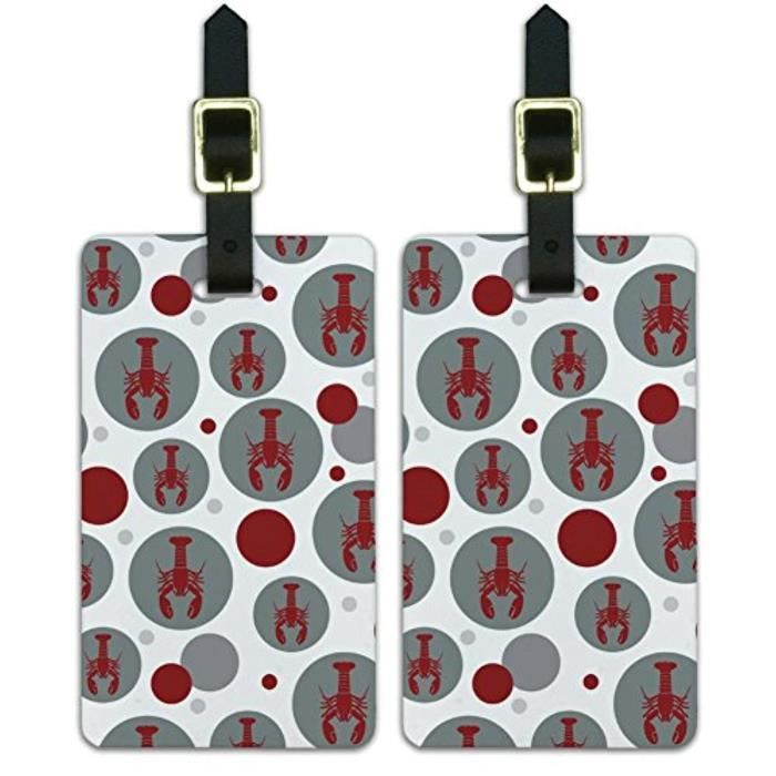 Bracelet De Montre Vendu Seul EIMD3 Graphisme & More Bagages Valise Carry-le-ID Tags Homard frais rouge fruits de mer Crustacean-, B