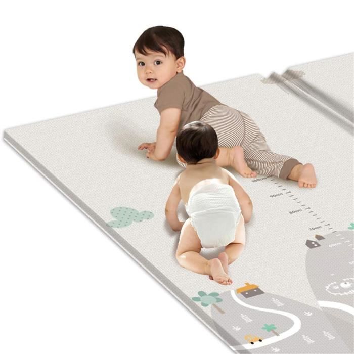 Keaiweni® Tapis de jeu pour enfants tapis de yoga rampant double épaisseur tapis imperméable 200 × 180 _kea68
