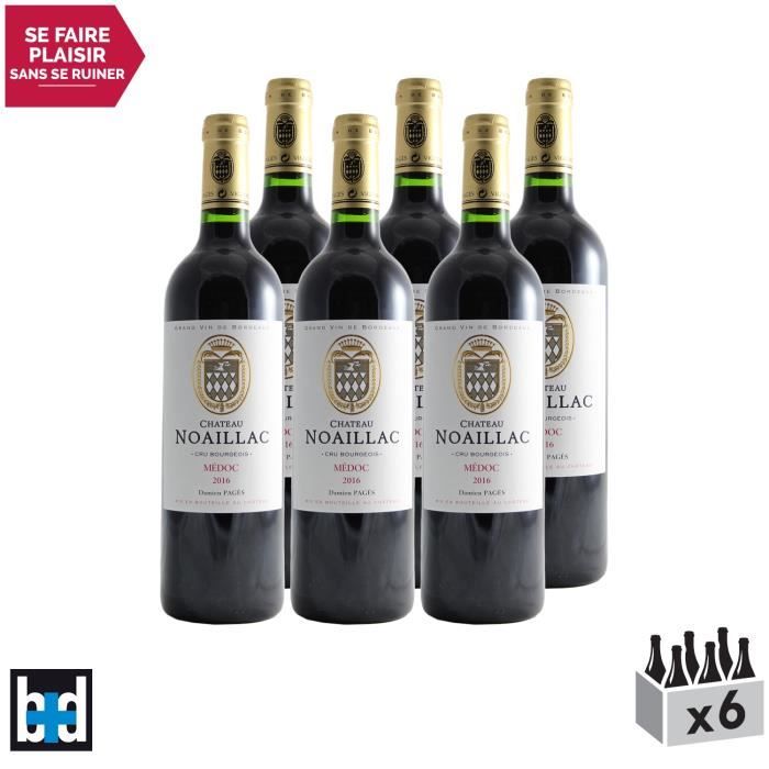 Château Noaillac Rouge 2016 - Lot de 6x75cl - Appellation AOC Médoc - Vin Rouge de Bordeaux - 15-20 Bettane Desseauve - Cépages
