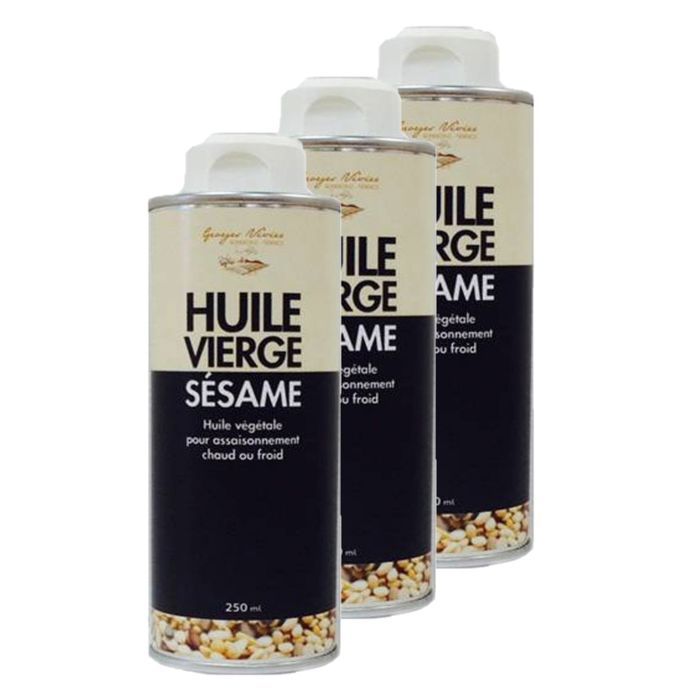 Lot 3x Huile vierge de sésame - Georges Nivier - Auvergne - bouteille 250ml