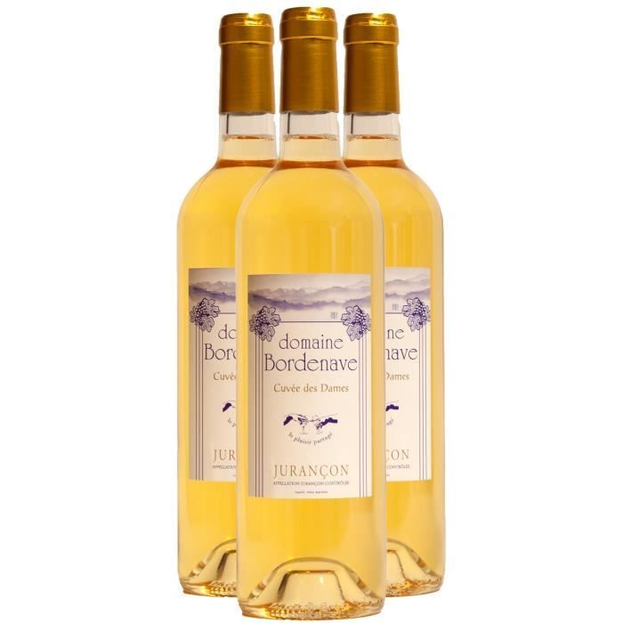 Jurançon Moelleux Cuvée des Dames Blanc 2019 - Lot de 3x75cl - Domaine Bordenave - Vin Doux AOC Blanc du Sud-Ouest