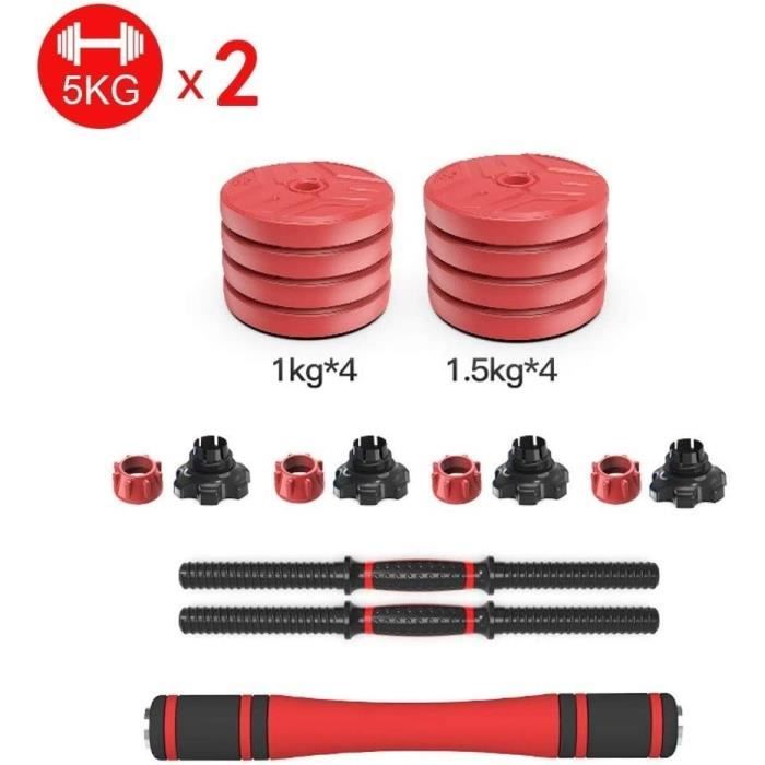 Halteres Haltères Dumbbell Musculation Ensemble avec haltère poids réglable Hex caoutchouc poids entra&icir1360